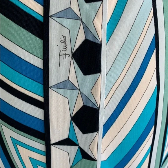 Striped Blue and White Midi Skirt - Picture 5 of 13